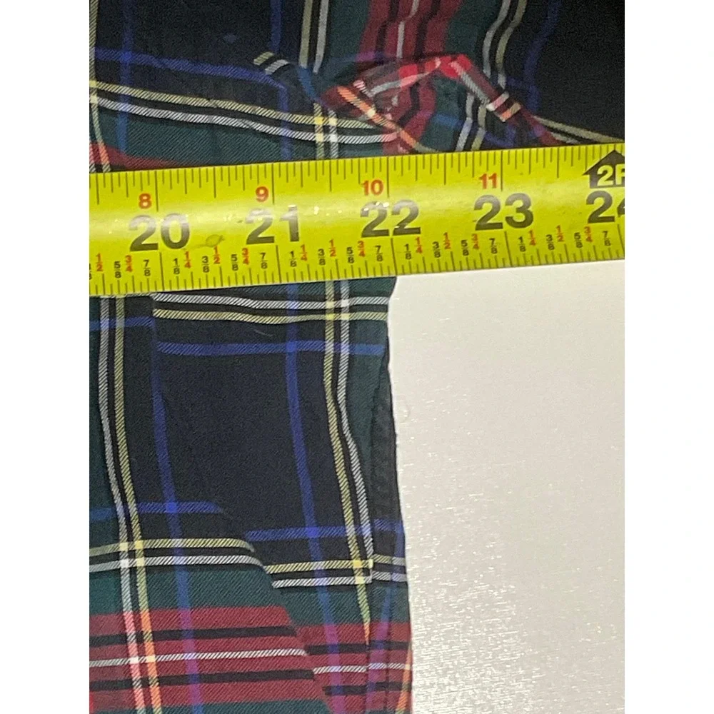 Polo Ralph Lauren men's tartan plaid button shirt slim fit cotton red blue Large